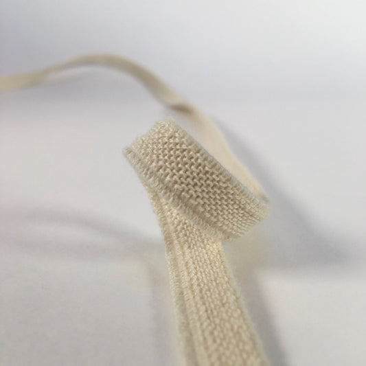 11mm wide plastic-free elastic made from organic cotton and natural rubber.