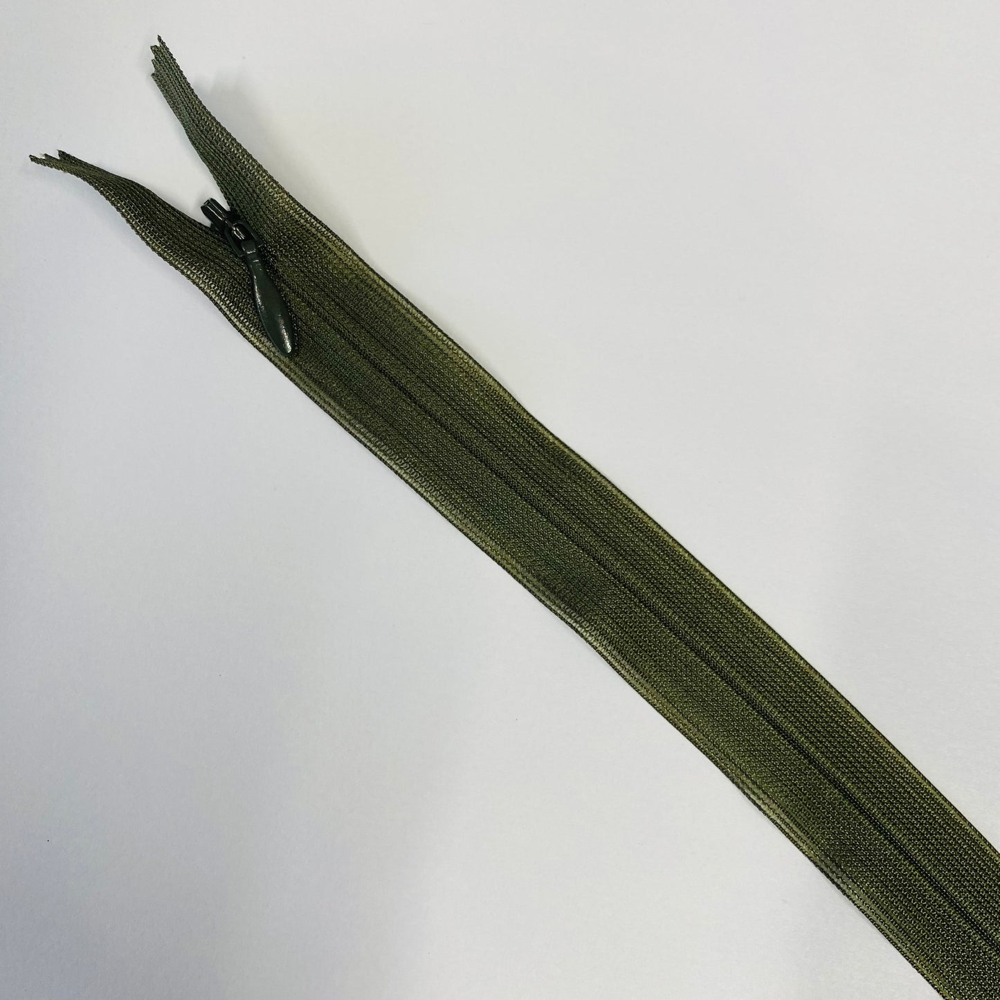 #2 Lightweight Khaki Green Invisible zip By YKK - 61cm - Kleins Haberdashery