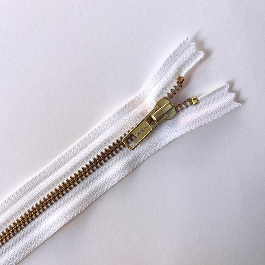 #5 Weight Closed End WHITE Zip by YKK - 20cm - Kleins Haberdashery