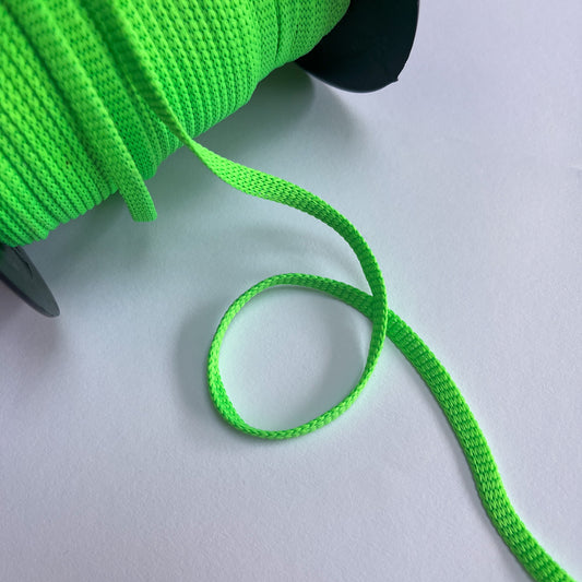 5mm Flat Cord 5mm - Fluro Green