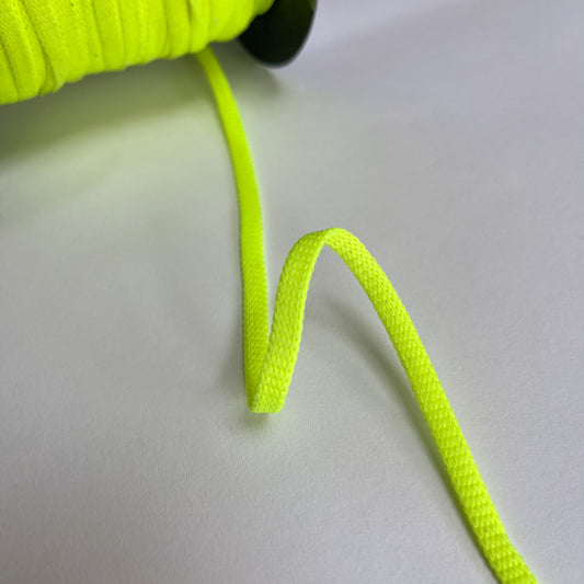 5mm Flat Cord 5mm - Fluro Yellow