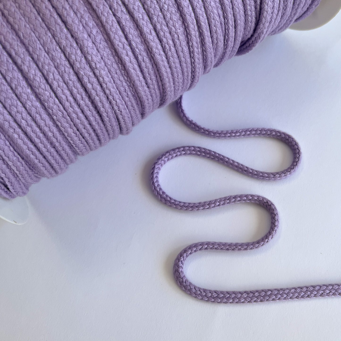 8mm Soft Plaited Cord - Lilac