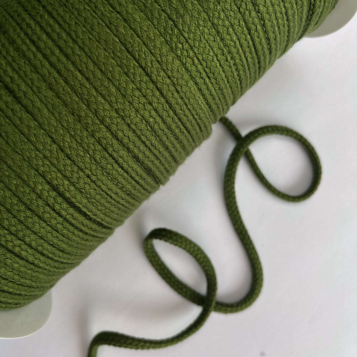 8mm Soft Plaited Cord - Olive Green