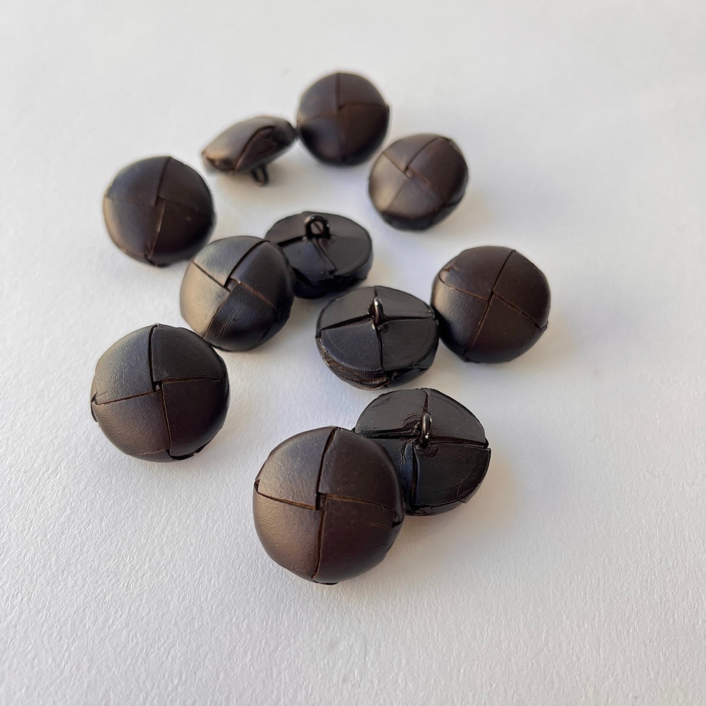 Dark Brown Classic Leather Football buttons with shank