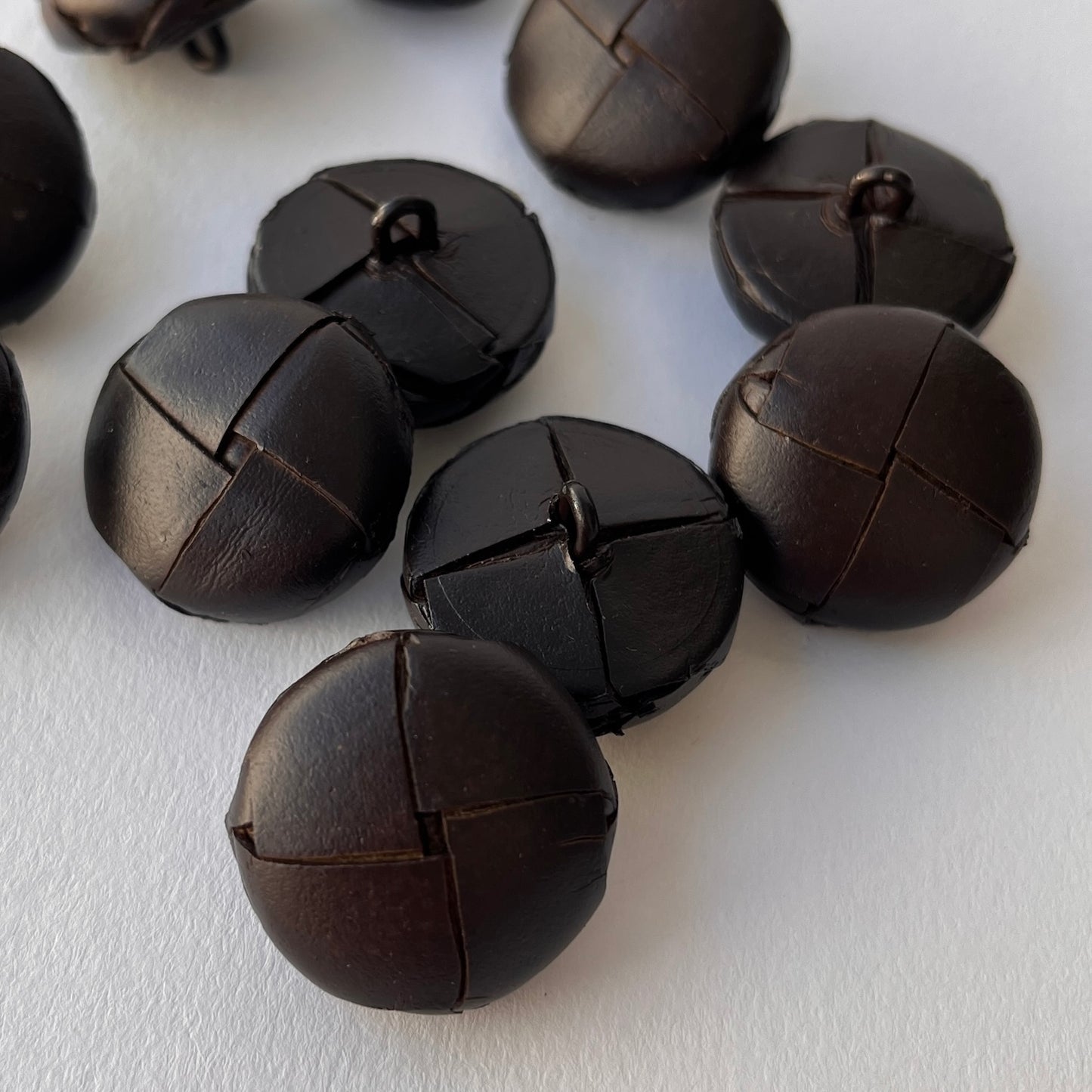 Dark Brown Classic Leather Football buttons with shank