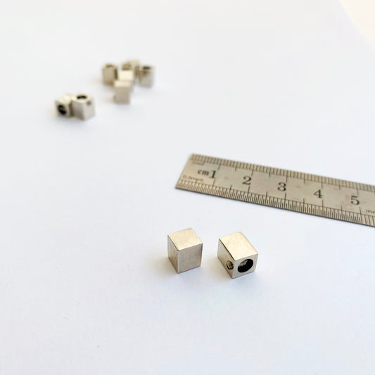 6mm Rectangle Silver Cord End