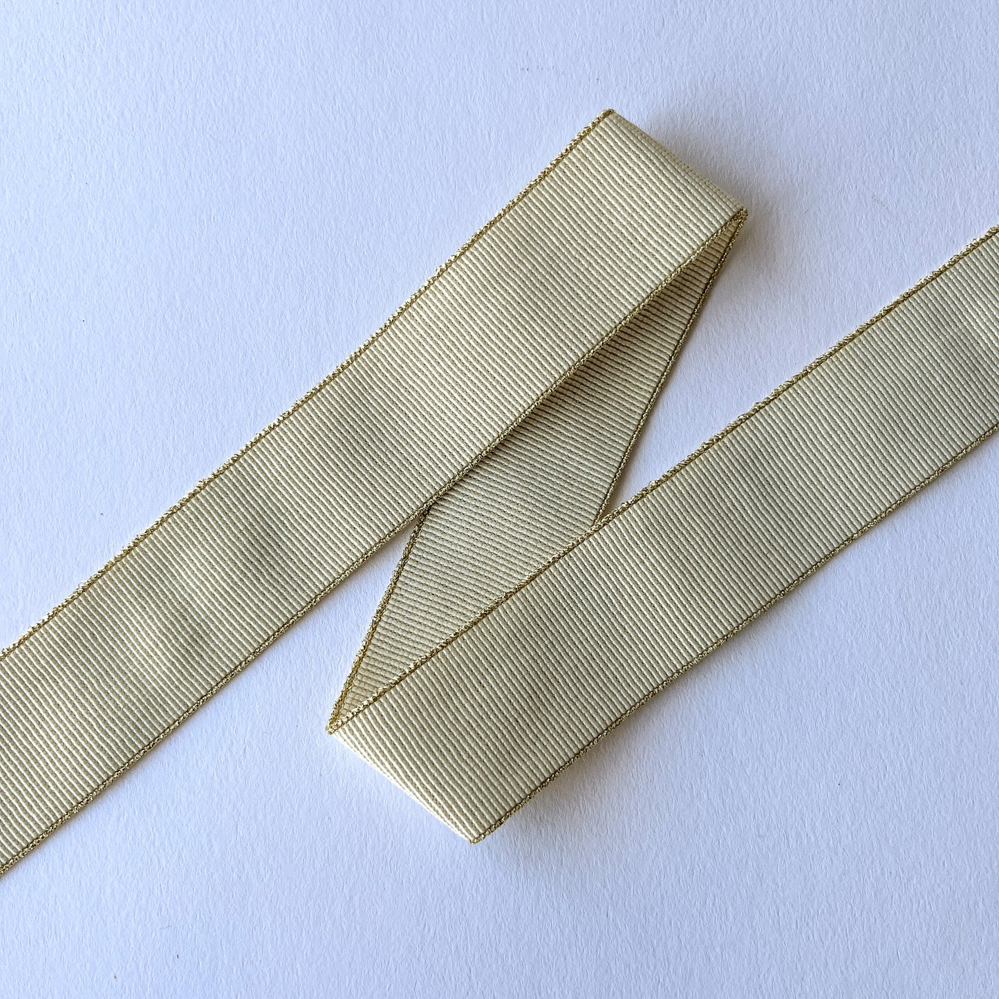 Cream and Gold Grosgrain Elastic – 2 widths