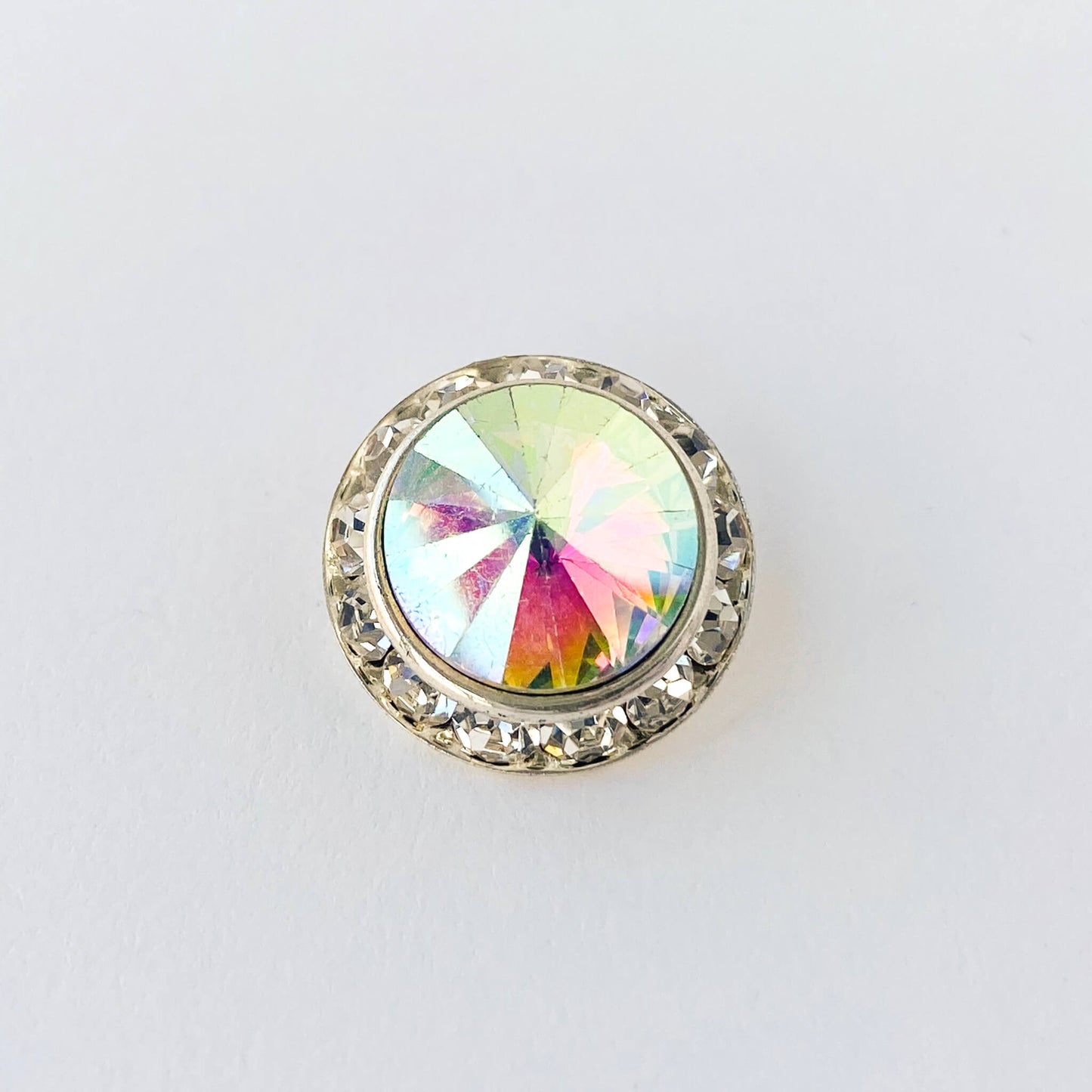20mm Silver Diamanté couronne AB Button