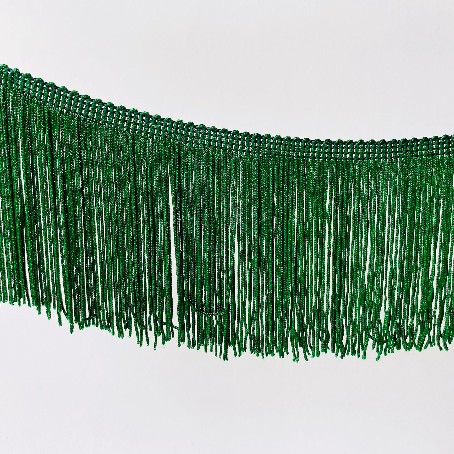 10cm Dark Green Silky Soft Rayon Cut Fringe