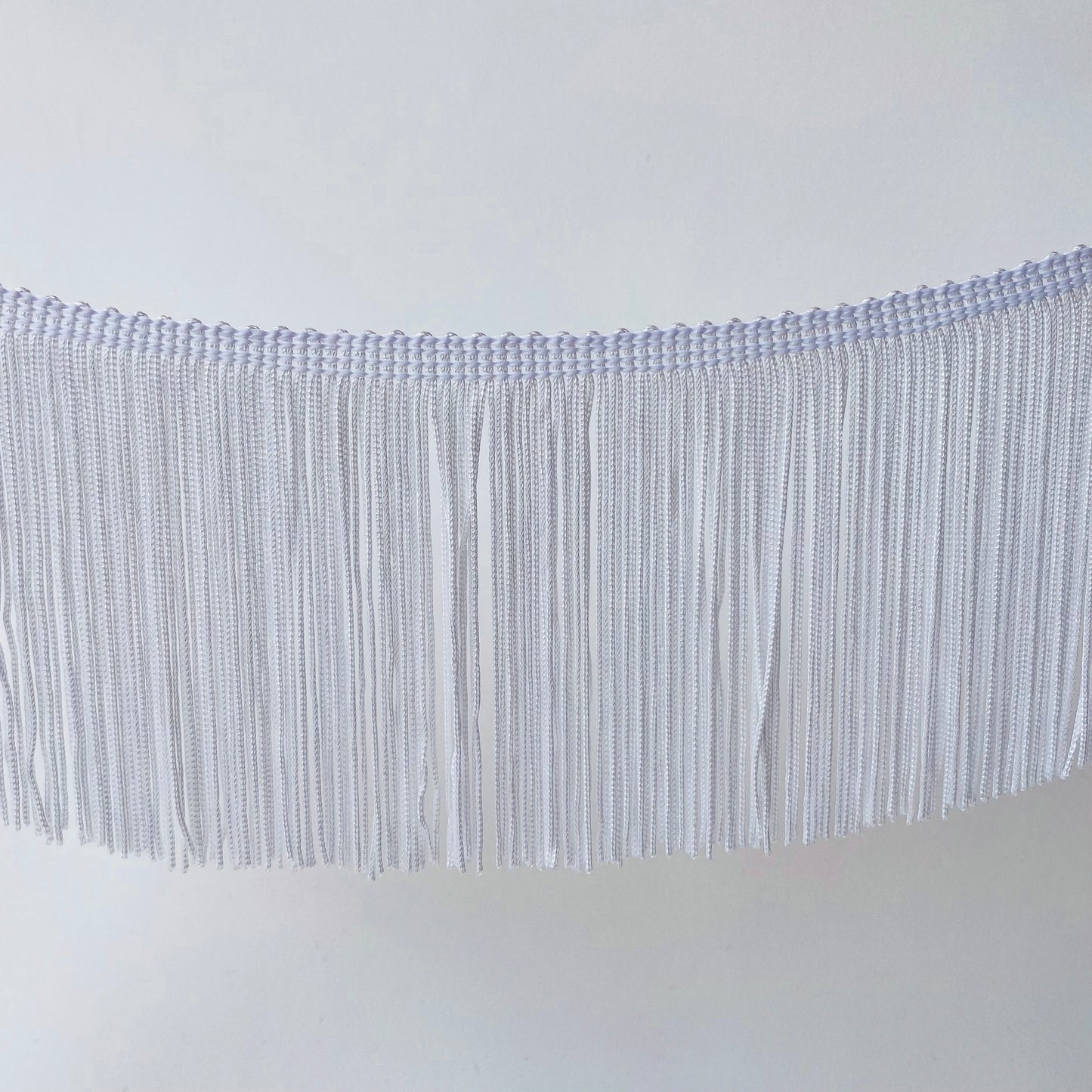 10cm White Silky Soft Rayon Cut Fringe