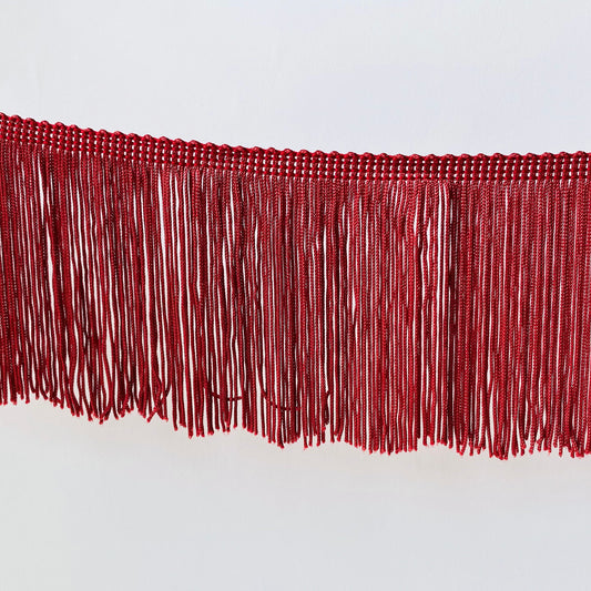 10cm Wine Silky Soft Rayon Cut Fringe
