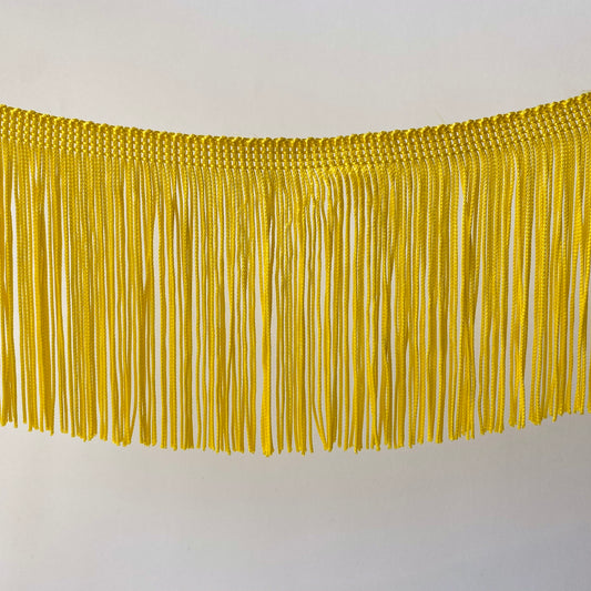 10cm Yellow Silky Soft Rayon Cut Fringe