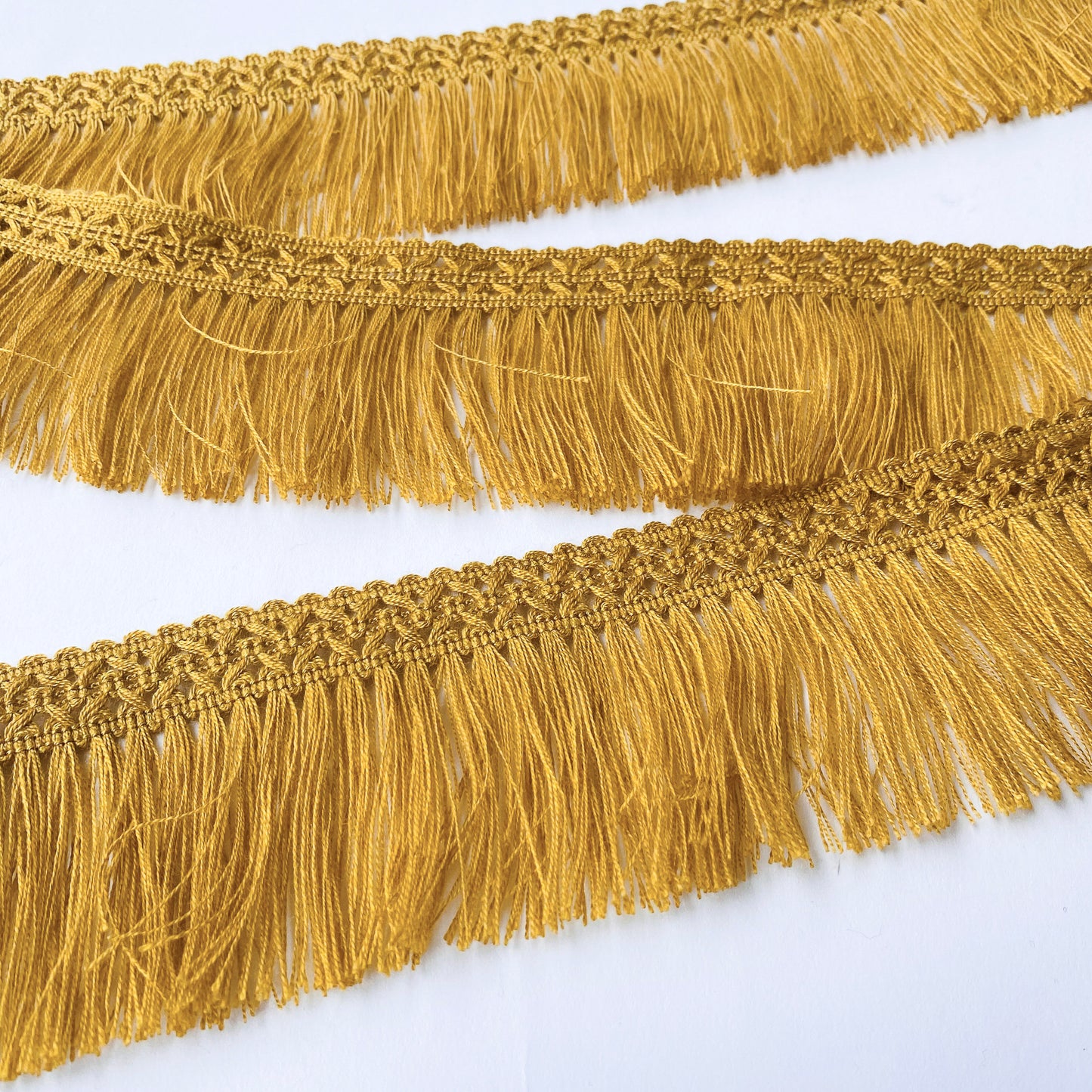 7cm Gold Braided Brush Fringe - Kleins Haberdashery