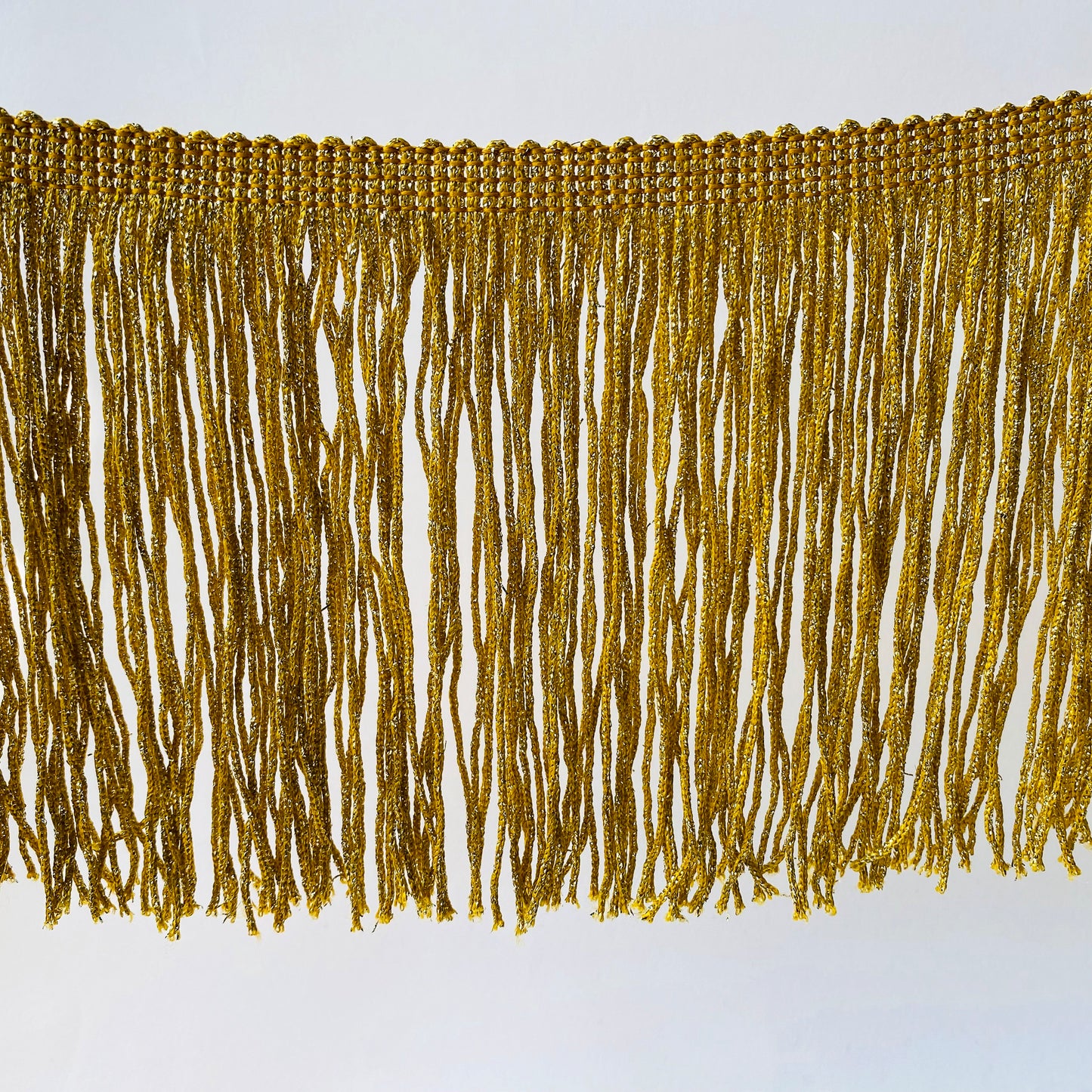 14cm Light Gold Glittery Lurex Rayon Fringe