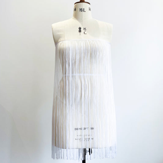 66cm White Silky Soft Rayon Cut Fringe