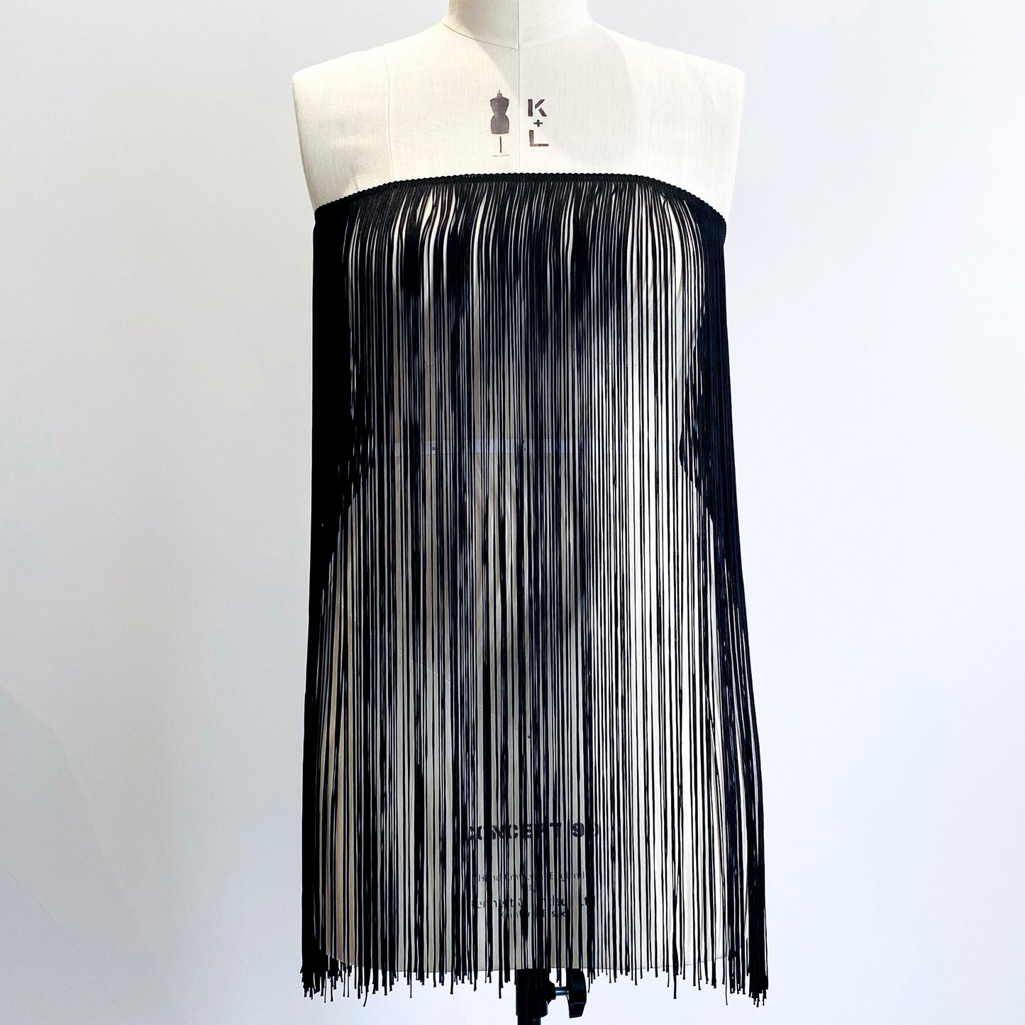 66cm Black Silky Soft Rayon Cut Fringe