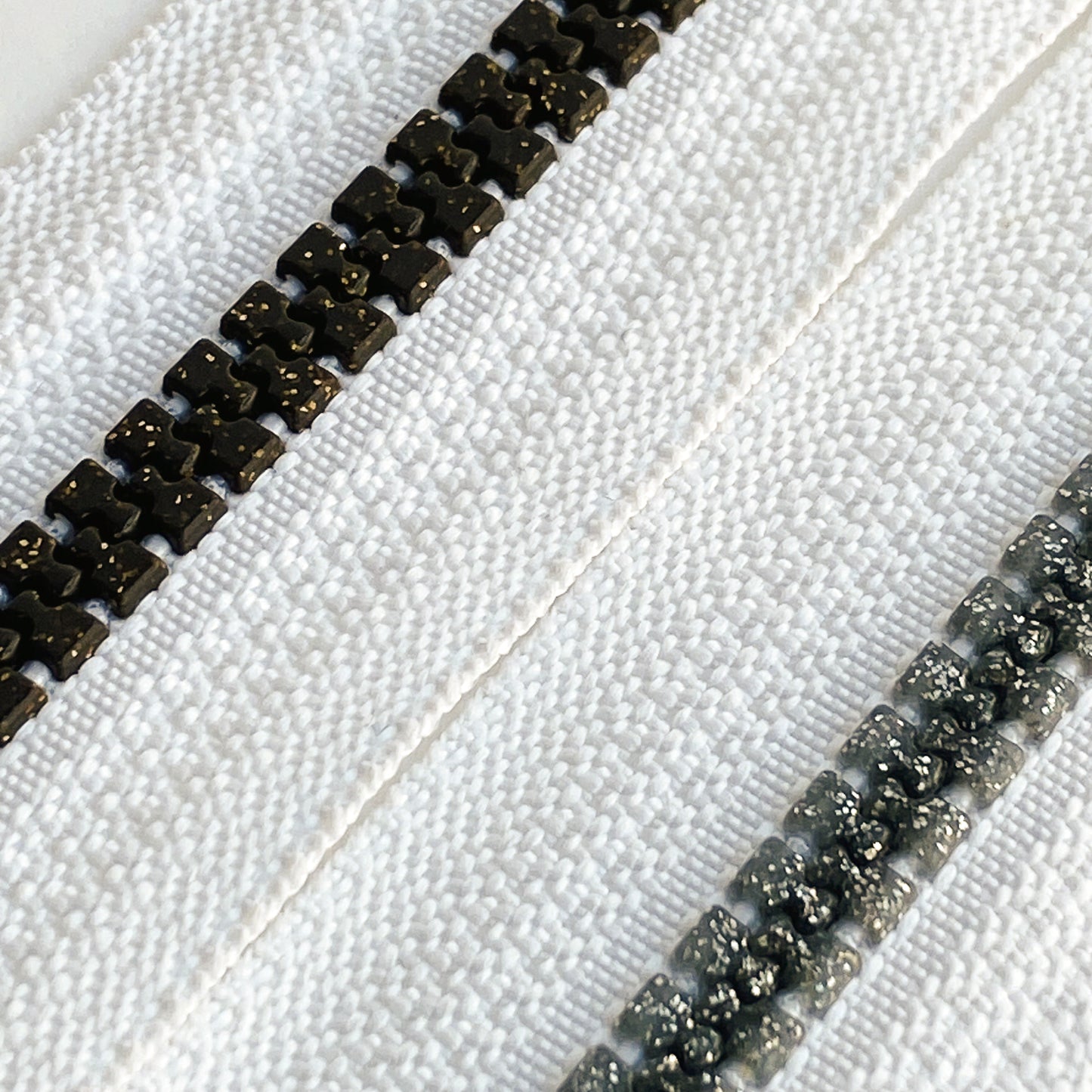 glitter flecked zipper