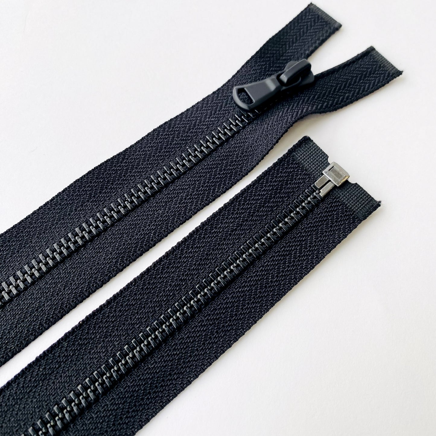 #5 Open End Black Enameled Metal Zip - 90cm