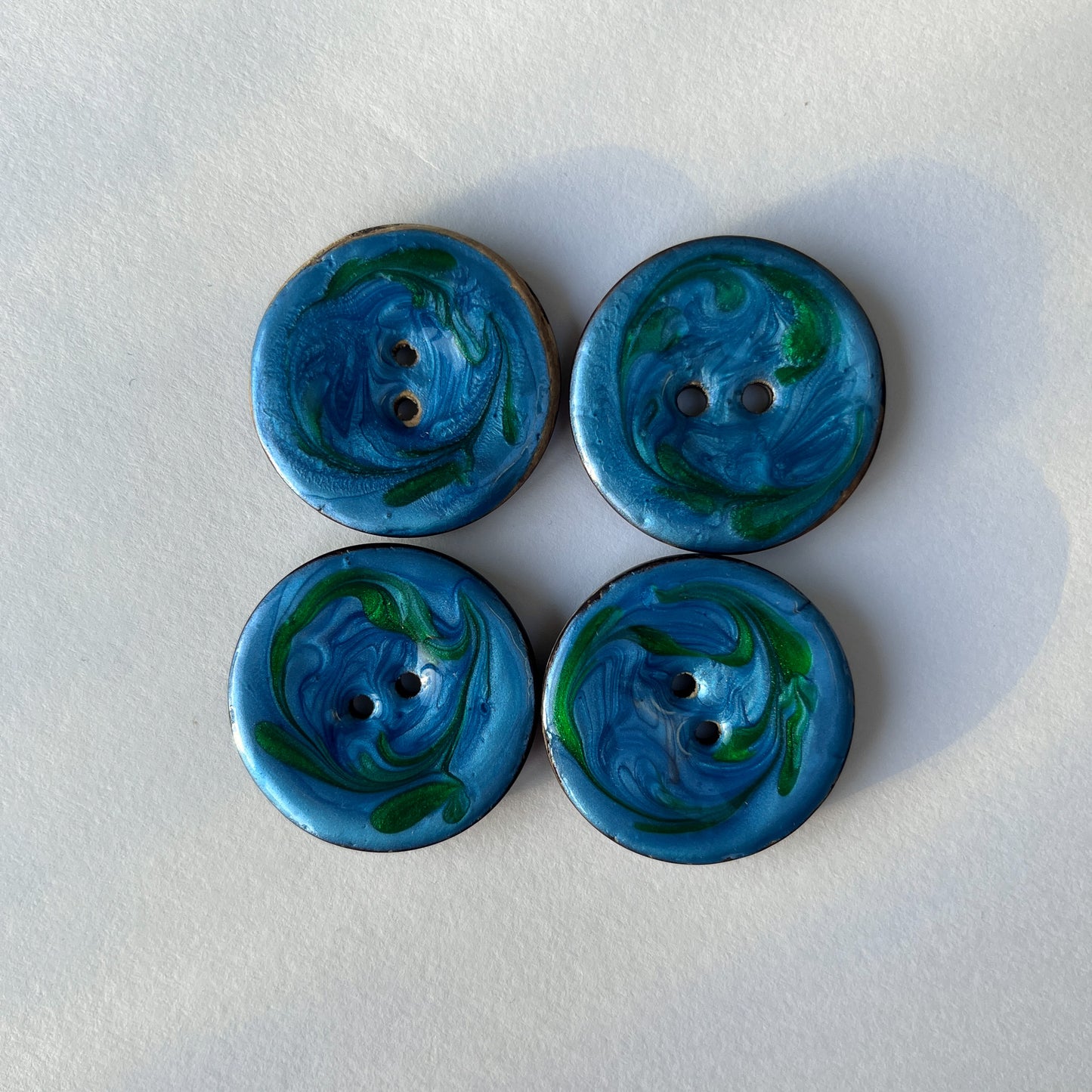 Botones decorativos grandes de cáscara de coco - 30mm