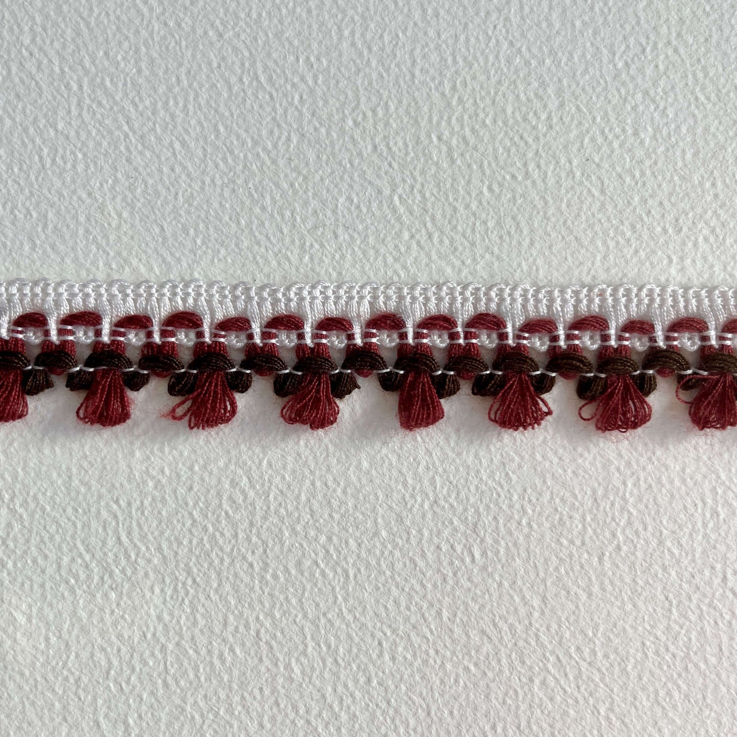 Mini Tassel Trim Fringe - wine & brown