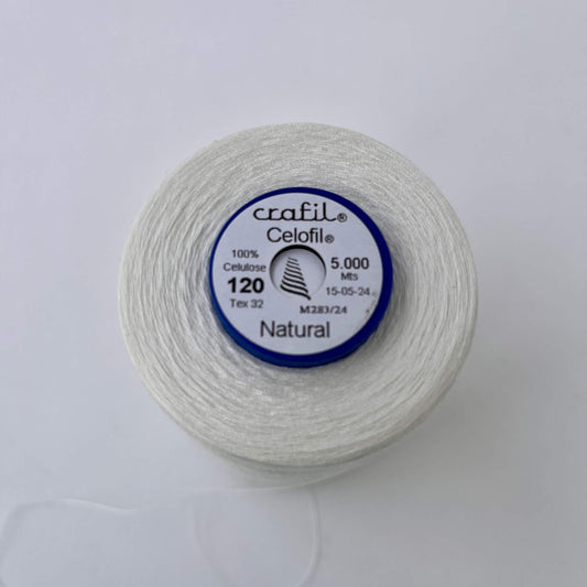Fine Celofil Biodegradable Sewing Thread - NATURAL 5000m cone