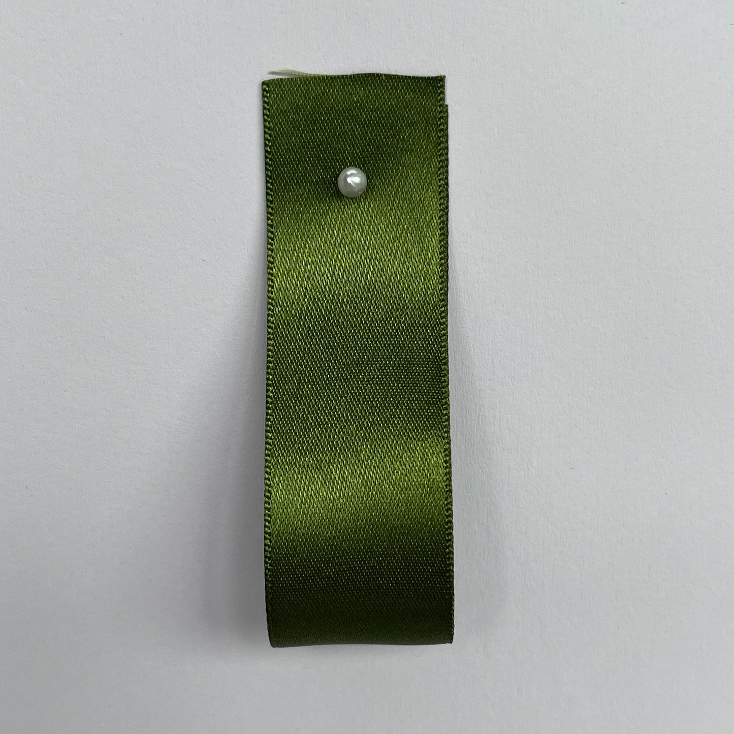 Bright Olive Green Satin Ribbon By Klein - 7 widths