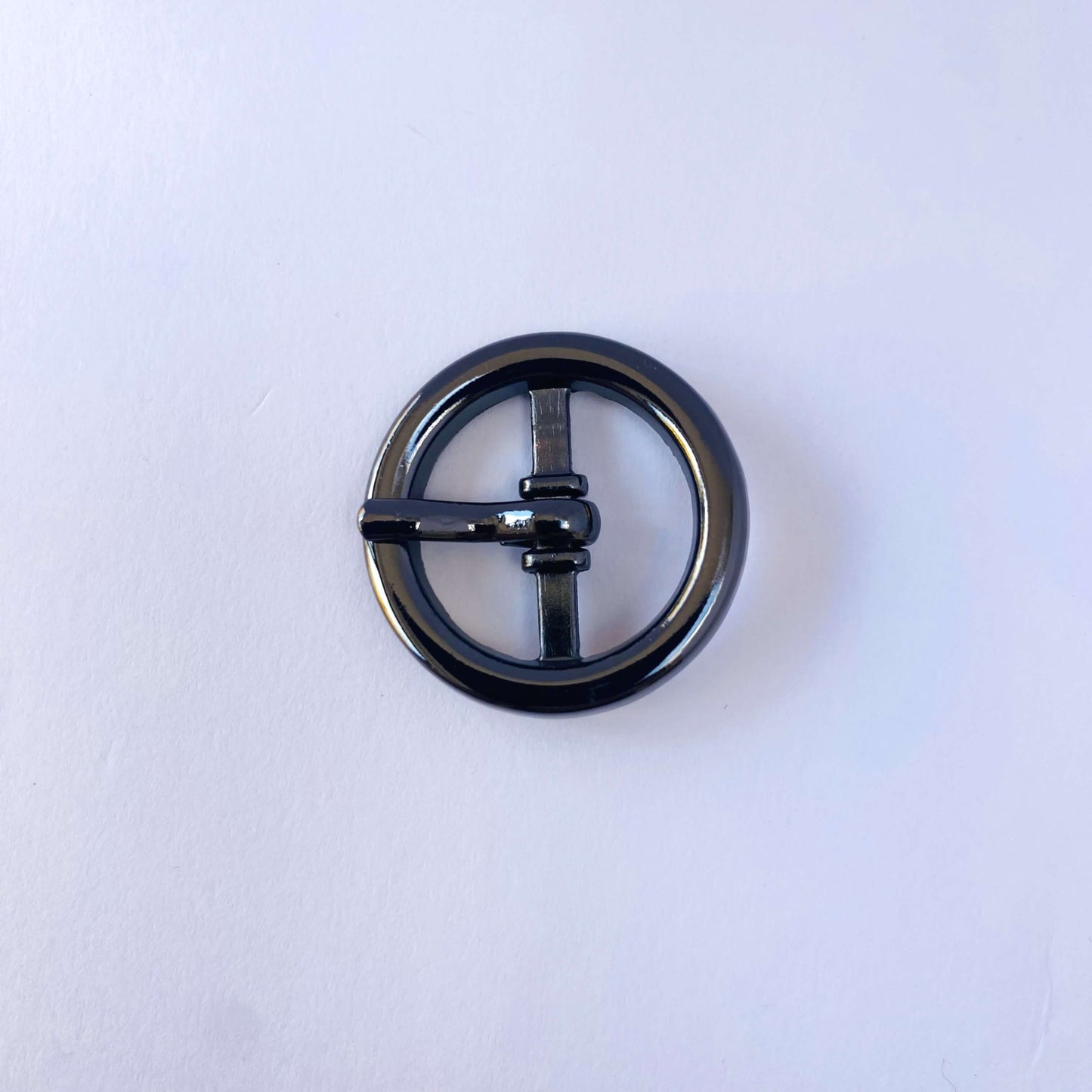 Small round buckle black chrome finish