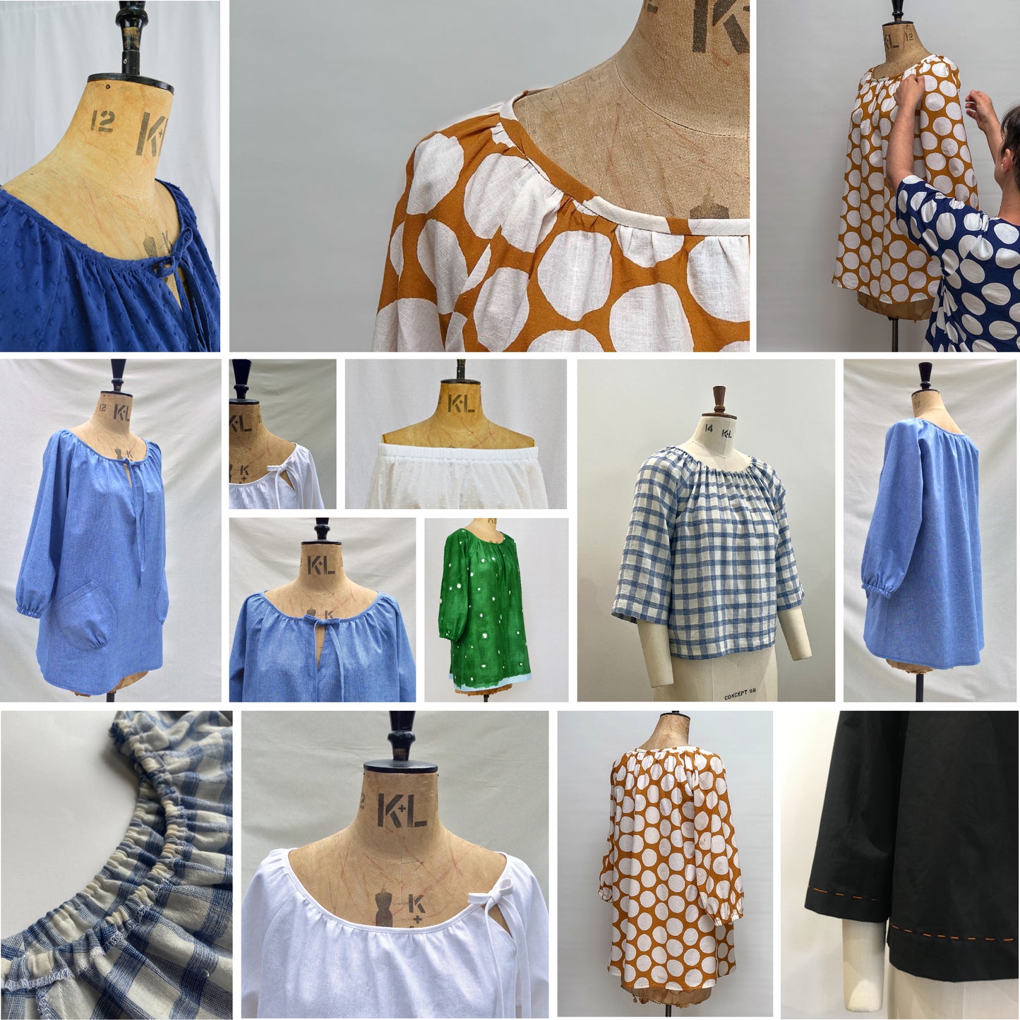 The Wendy smock sewing pattern by Maven patterns. Easy sewing pattern for beginners with 3 necklines and patch pockets