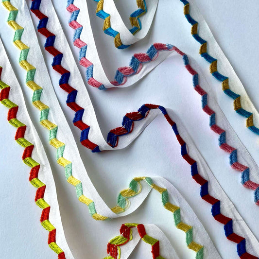 Zig Zag Embroidered Insertion Trim