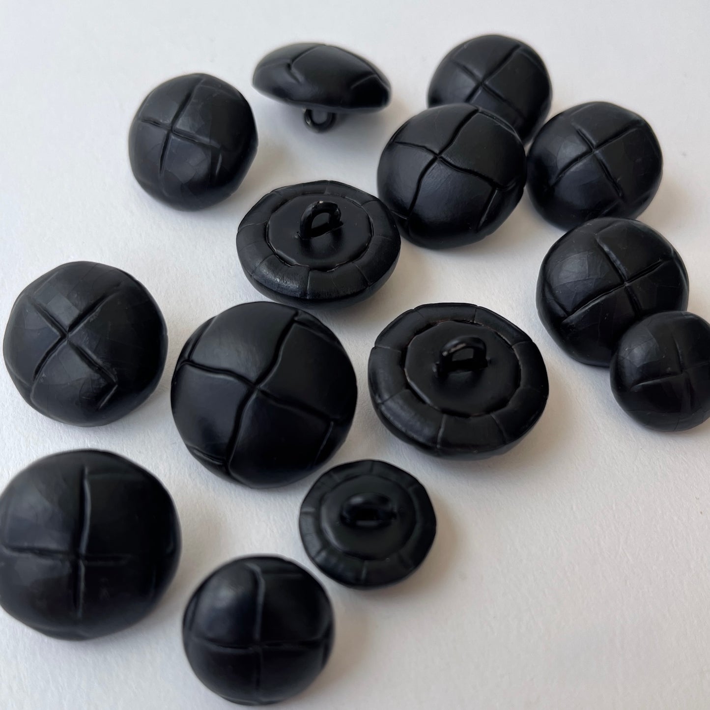Black Leather Buttons - 3 sizes