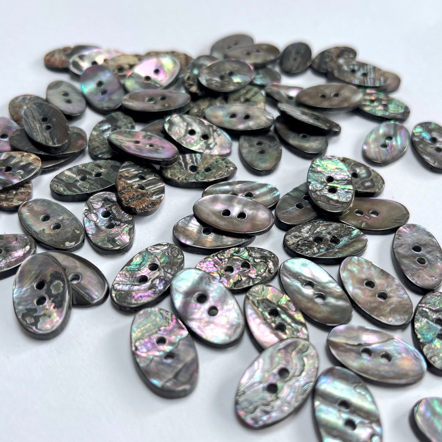 10 Oval Abalone Shell Buttons