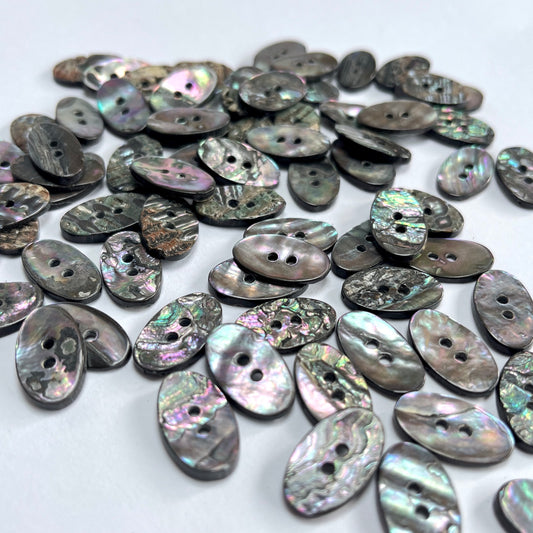 10 Oval Abalone Shell Buttons