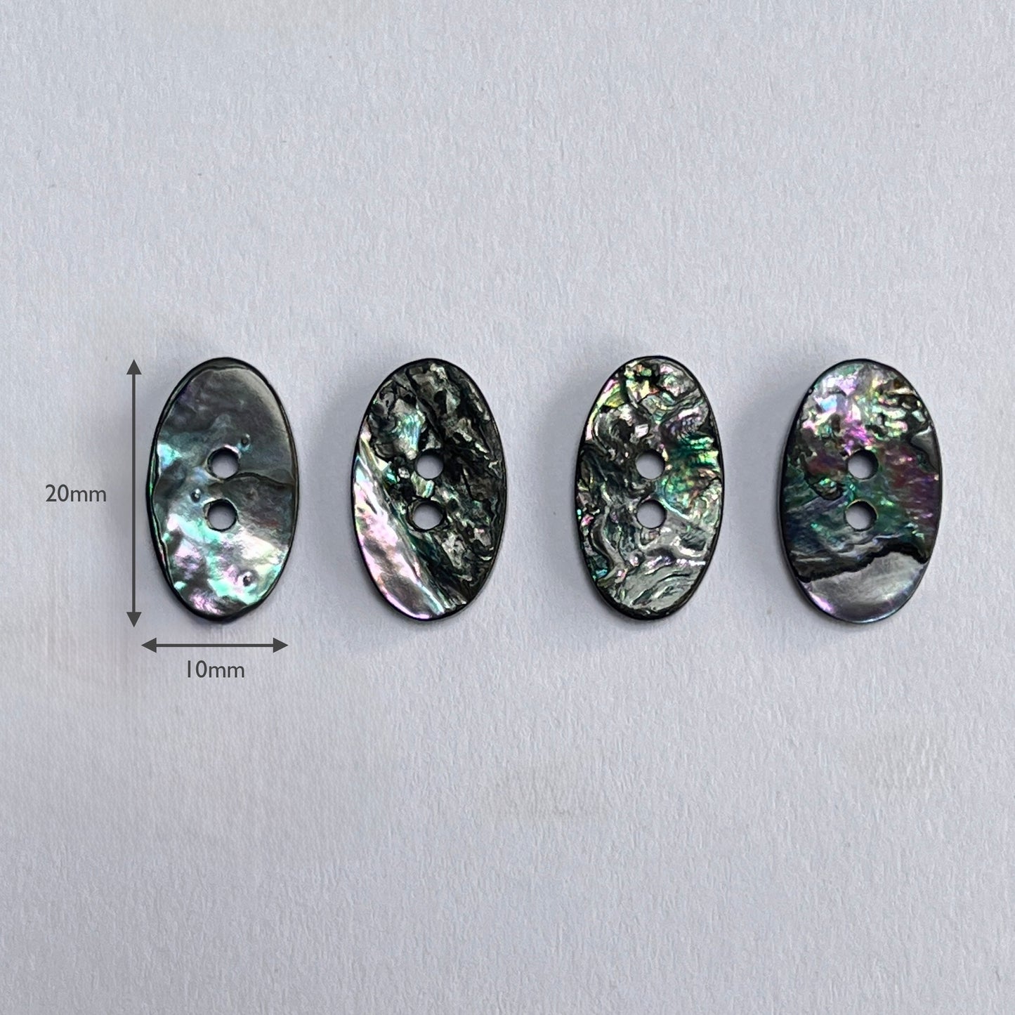 10 Oval Abalone Shell Buttons