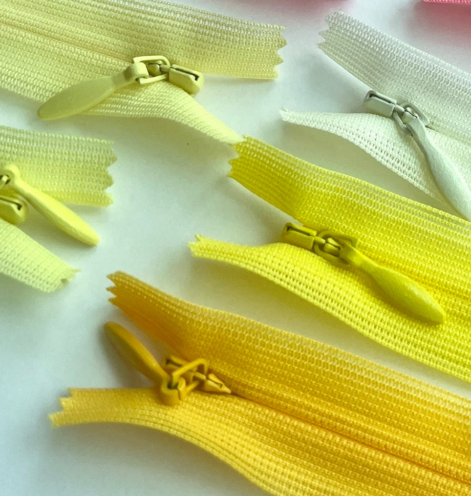 2 Lightweight Invisible zip By YKK - Yellow & Orange shades - 66cm