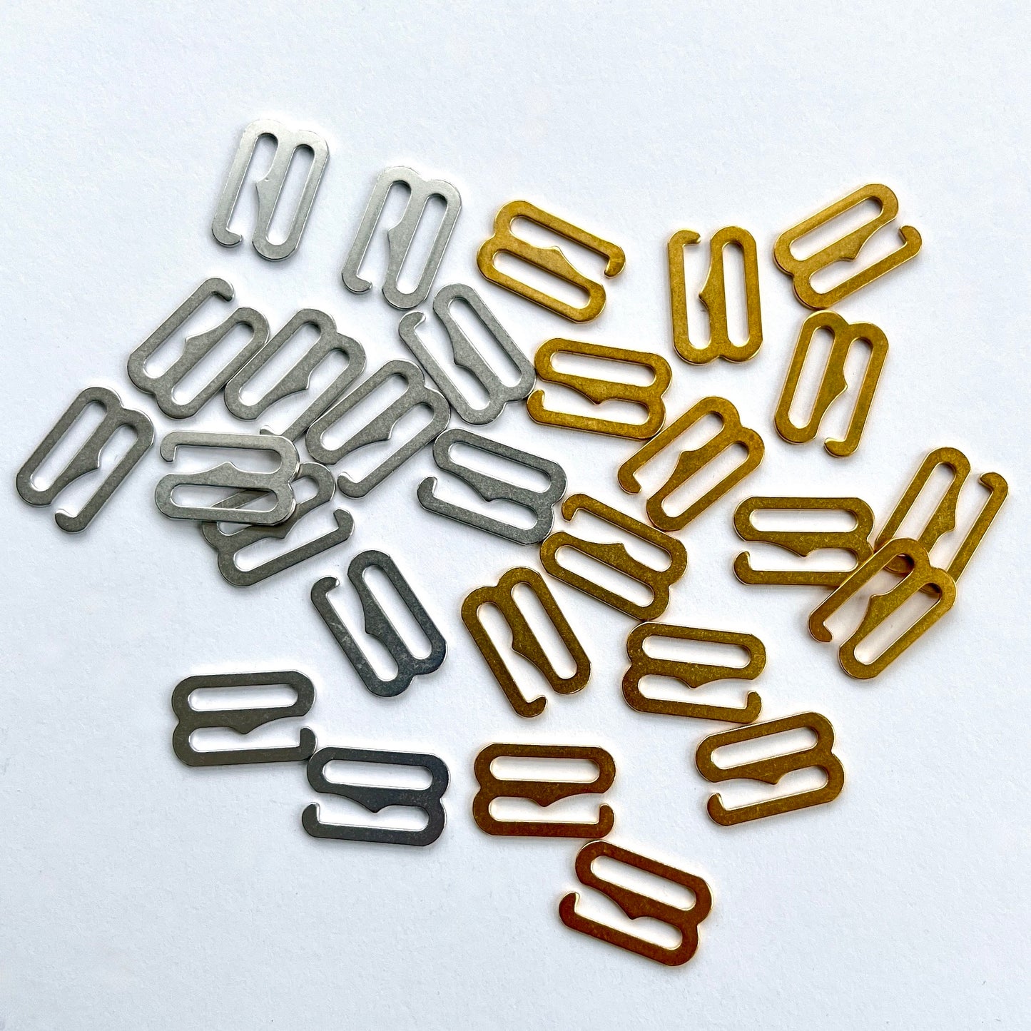12mm Detachable Bra hooks BRA FINDINGS-swimwear g hooks - lingerie swan hooks in gold or silver_KLEINS HABERDASHERY
