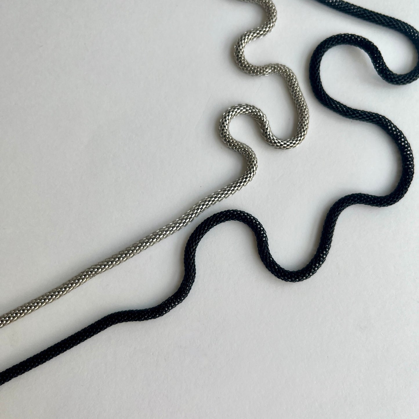 Round Hollow Mesh Chain for jewellery making, bag making, for dress straps and decoration. Nickel free and flexible.