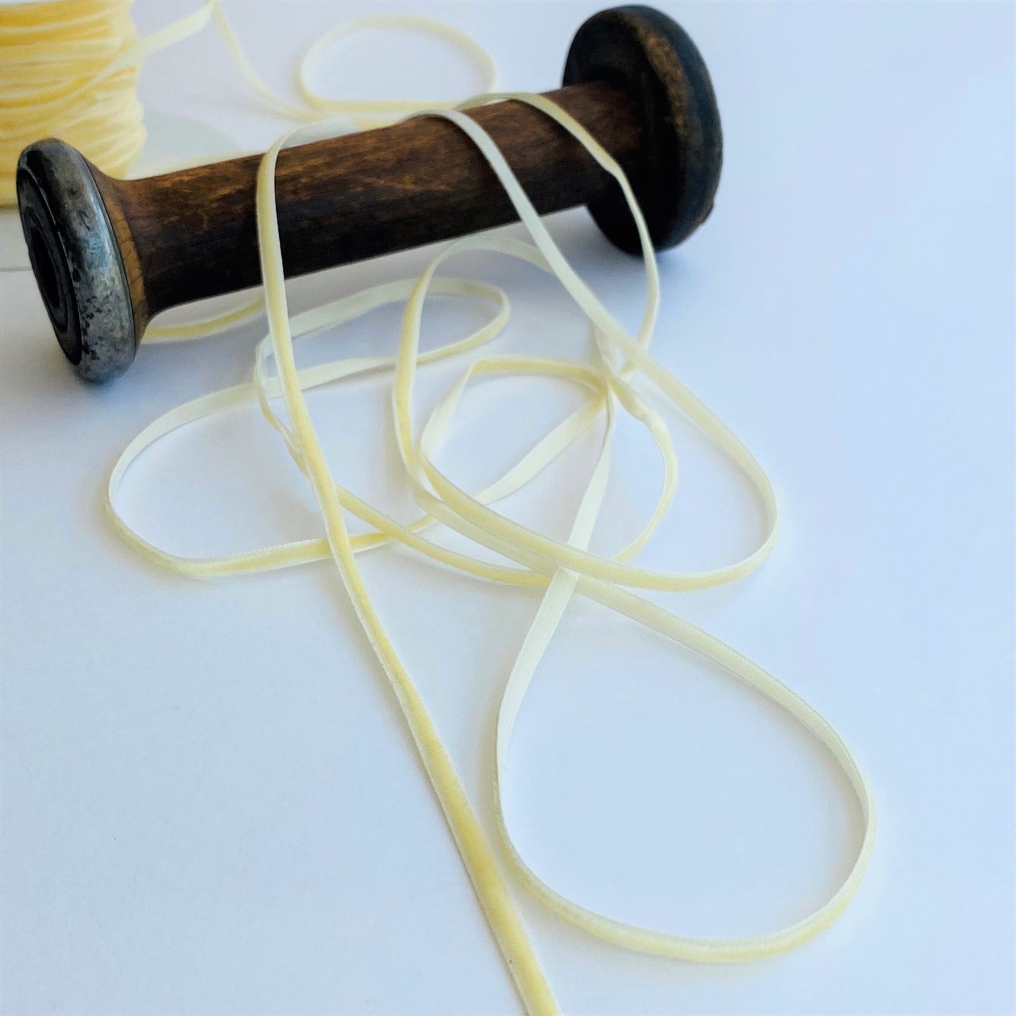 4mm Cream Velvet Ribbon by Klein - Kleins Haberdashery