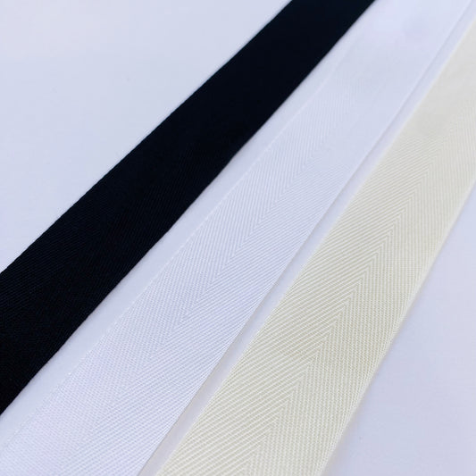 25mm Cotton Chevron tape - by the metre