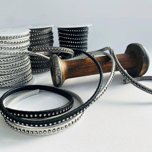 7mm Diamante Rhinestone Leatherette Trim