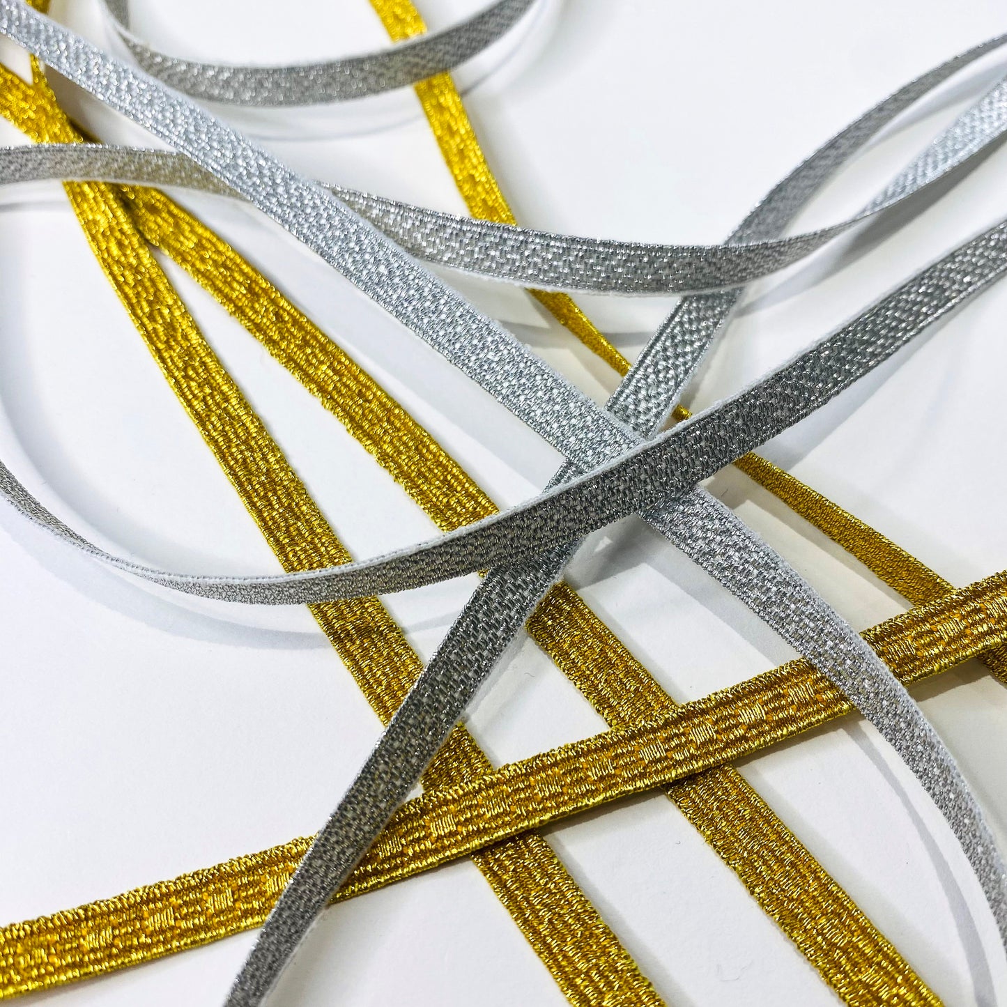Tresse métallique en gallon jacquard 5 mm