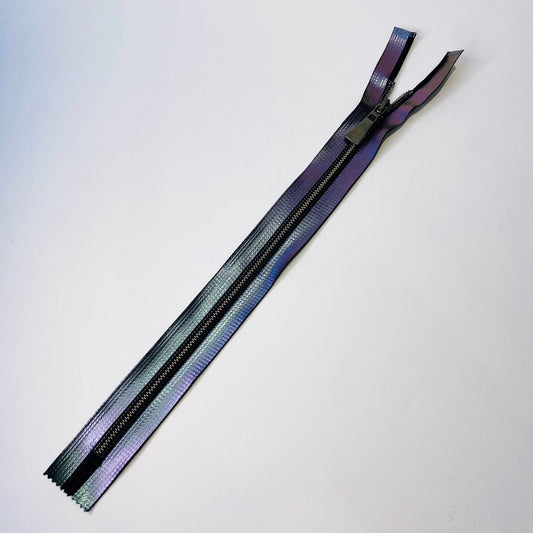 #8 Weight Iridescent Metallic Purple Closed End Zip
