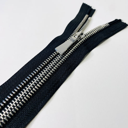 #5 Medium Weight Double Tape Black Open End Zip