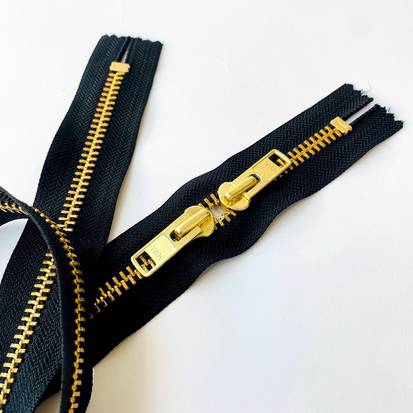 #10 Head to Head Closed End Gold Brass Zip by YKK - 100cm