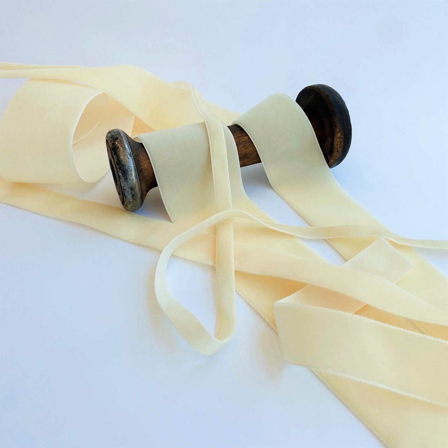 Eggshell Velvet Ribbon by Klein - Kleins Haberdashery