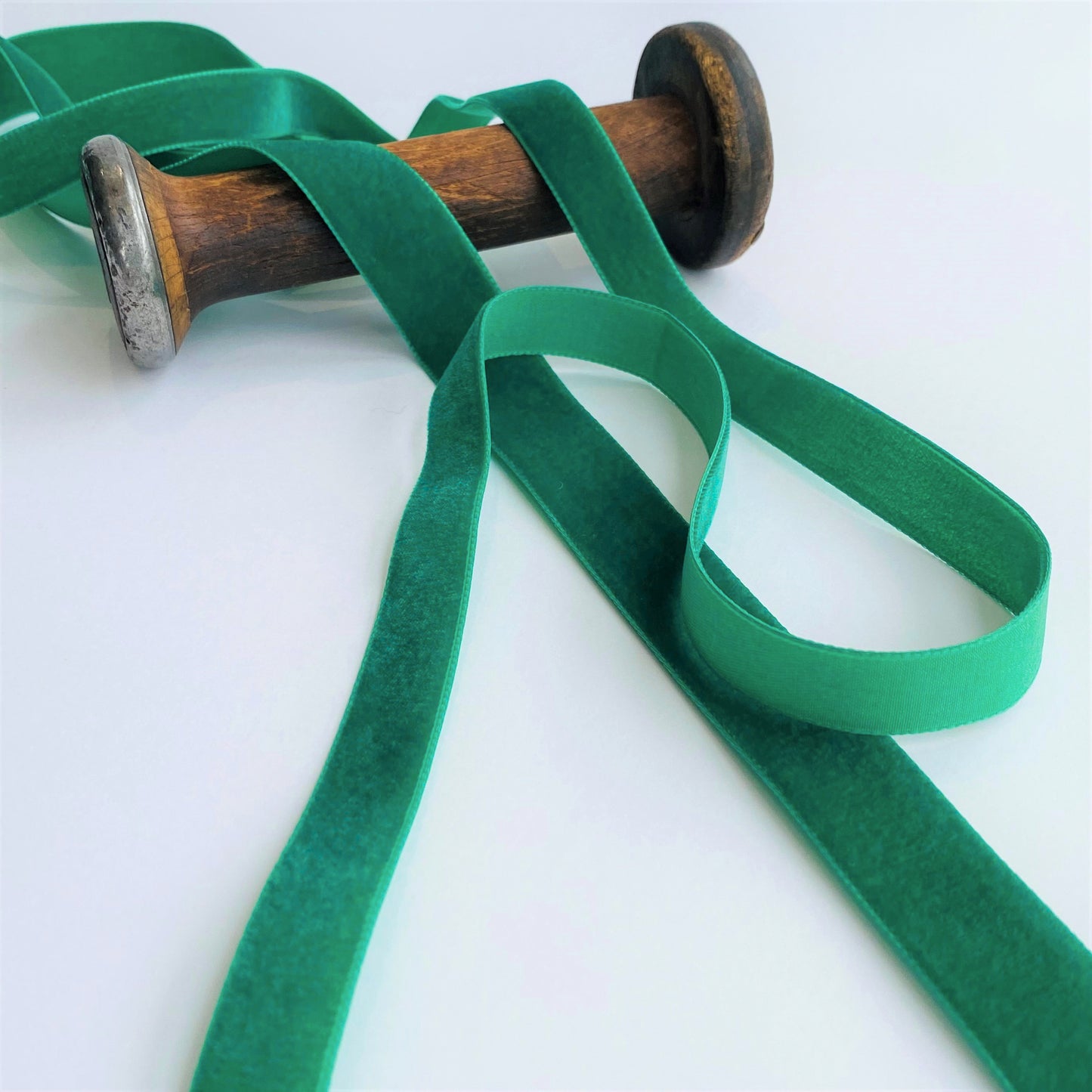 Emerald Green Velvet Ribbon by Klein - Kleins Haberdashery