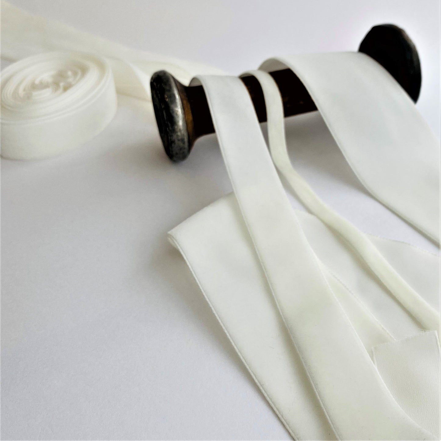 Ivory Velvet Ribbon by Klein - Kleins Haberdashery