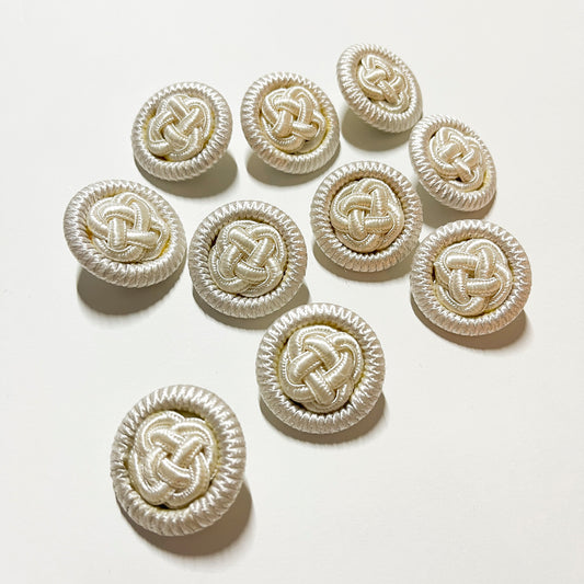 Ivory Vintage Passementerie Cord Buttons - 32mm