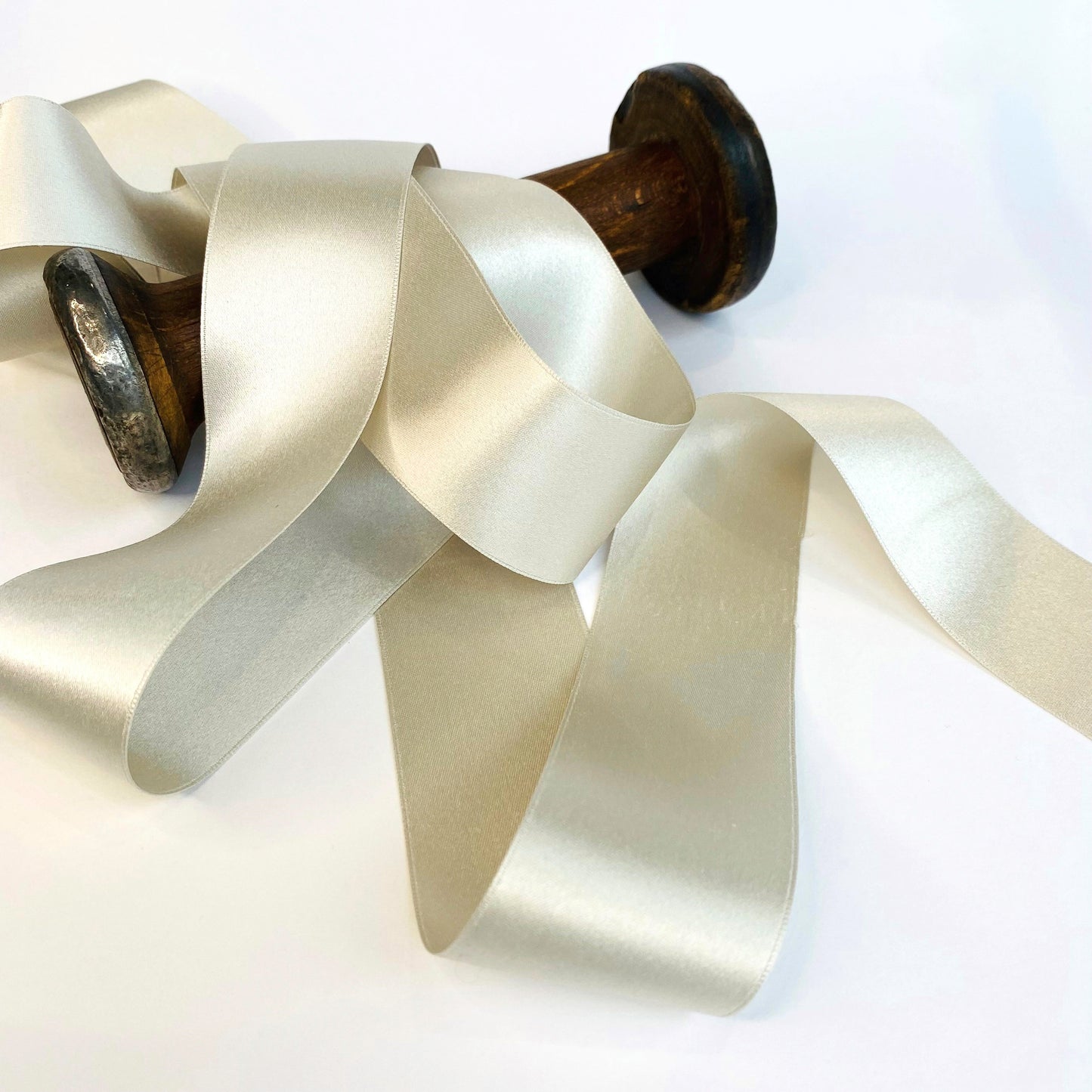 36mm Pure Silk Ribbon by Le Claudel - Kleins Haberdashery - pearl