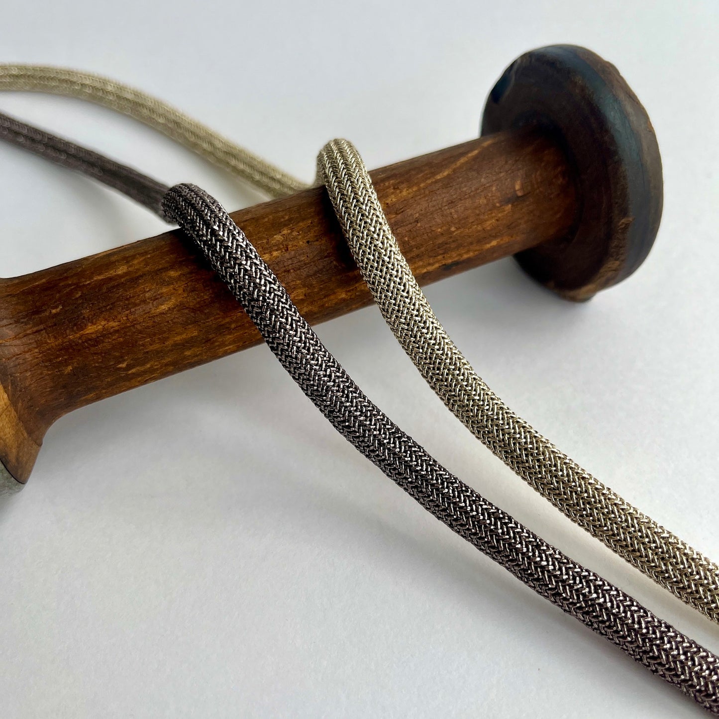 Metallic Woven Tubular Braid Add a little luxe and glamour to any outfit with our fancy cord! Perfect for hoodies, joggers, drawstrings, belts, costume and theatre design, upholstery and crafting.
