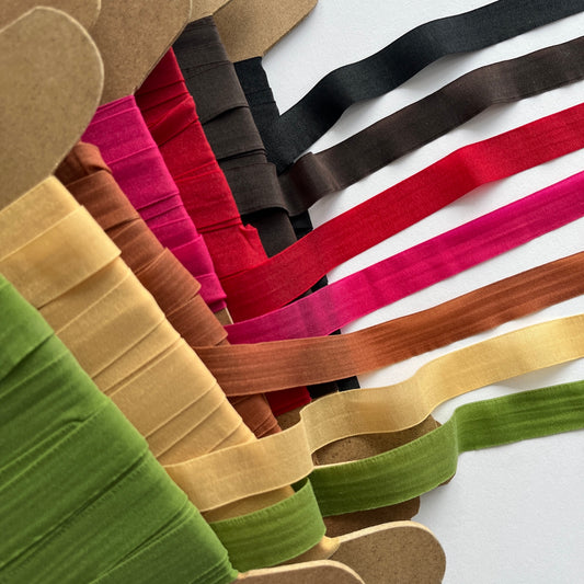 A beautiful, delicate sheer chiffon flat stretch ribbon. Use for straps, ties, lingerie and underwear making, headbands, hair ties, dance wear and active wear projects.